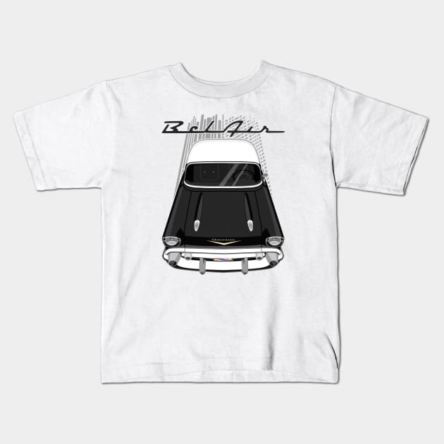 Chevrolet Bel Air 1957 - black and white Kids T-Shirt by V8social